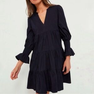 Pomander Place Kenzo Tiered Mini Dress Navy Size XXL